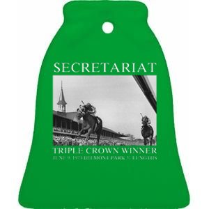 Secretariat 1973 Horse Racing Ceramic Bell Ornament