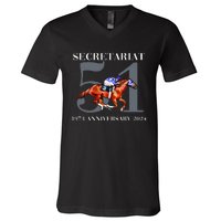 Secretariat 1973 Horse Racing V-Neck T-Shirt