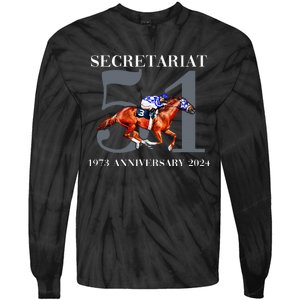 Secretariat 1973 Horse Racing Tie-Dye Long Sleeve Shirt