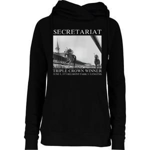 Secretariat 1973 Horse Racing Womens Funnel Neck Pullover Hood