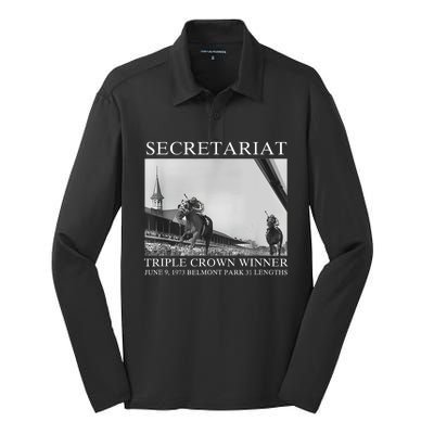 Secretariat 1973 Horse Racing Silk Touch Performance Long Sleeve Polo