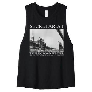 Secretariat 1973 Horse Racing Women's Racerback Cropped Tank