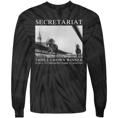 Secretariat 1973 Horse Racing Tie-Dye Long Sleeve Shirt