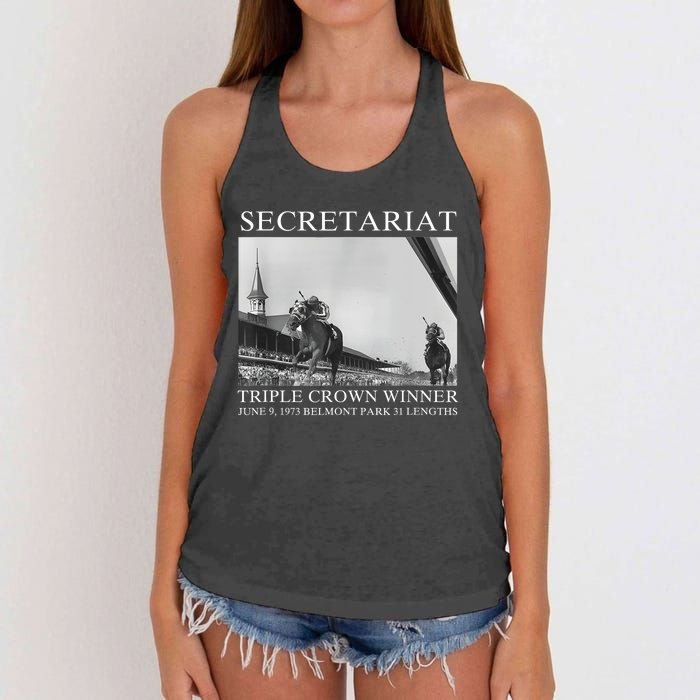 Secretariat 1973 Horse Racing Women's Knotted Racerback Tank