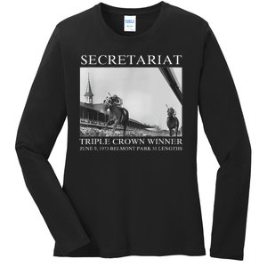 Secretariat 1973 Horse Racing Ladies Long Sleeve Shirt