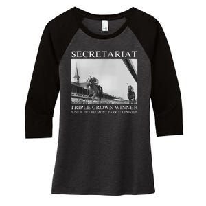 Secretariat 1973 Horse Racing Women's Tri-Blend 3/4-Sleeve Raglan Shirt