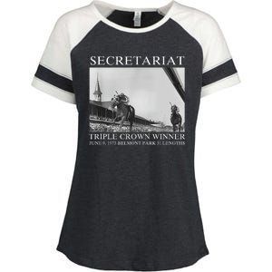 Secretariat 1973 Horse Racing Enza Ladies Jersey Colorblock Tee