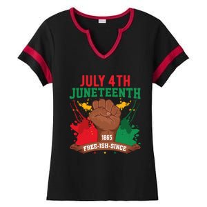 Since 1865 Junenth Freedom Junenth 1865 Gift Ladies Halftime Notch Neck Tee