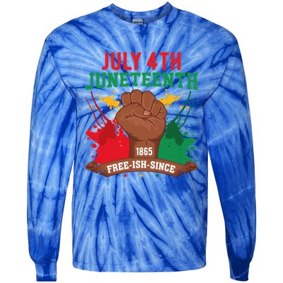 Since 1865 Junenth Freedom Junenth 1865 Gift Tie-Dye Long Sleeve Shirt