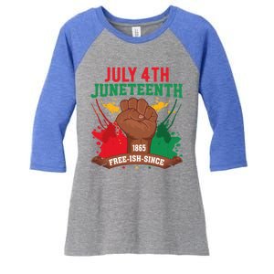 Since 1865 Junenth Freedom Junenth 1865 Gift Women's Tri-Blend 3/4-Sleeve Raglan Shirt