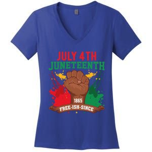 Since 1865 Junenth Freedom Junenth 1865 Gift Women's V-Neck T-Shirt