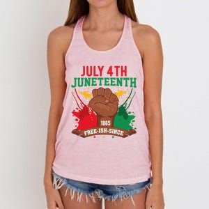 Since 1865 Junenth Freedom Junenth 1865 Gift Women's Knotted Racerback Tank