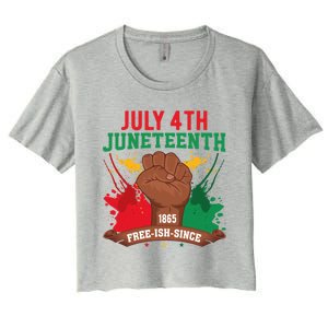 Since 1865 Junenth Freedom Junenth 1865 Gift Women's Crop Top Tee