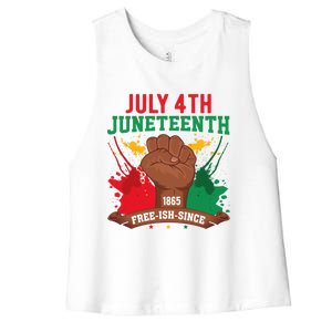 Since 1865 Junenth Freedom Junenth 1865 Gift Women's Racerback Cropped Tank