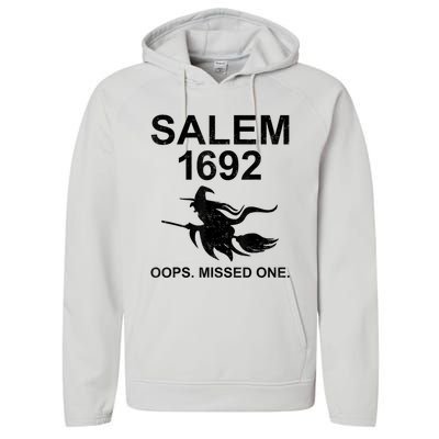 Salem 1692 Missed One Witch Funny Halloween Performance Fleece Hoodie