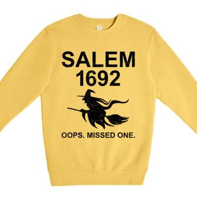 Salem 1692 Missed One Witch Funny Halloween Premium Crewneck Sweatshirt