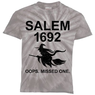 Salem 1692 Missed One Witch Funny Halloween Kids Tie-Dye T-Shirt