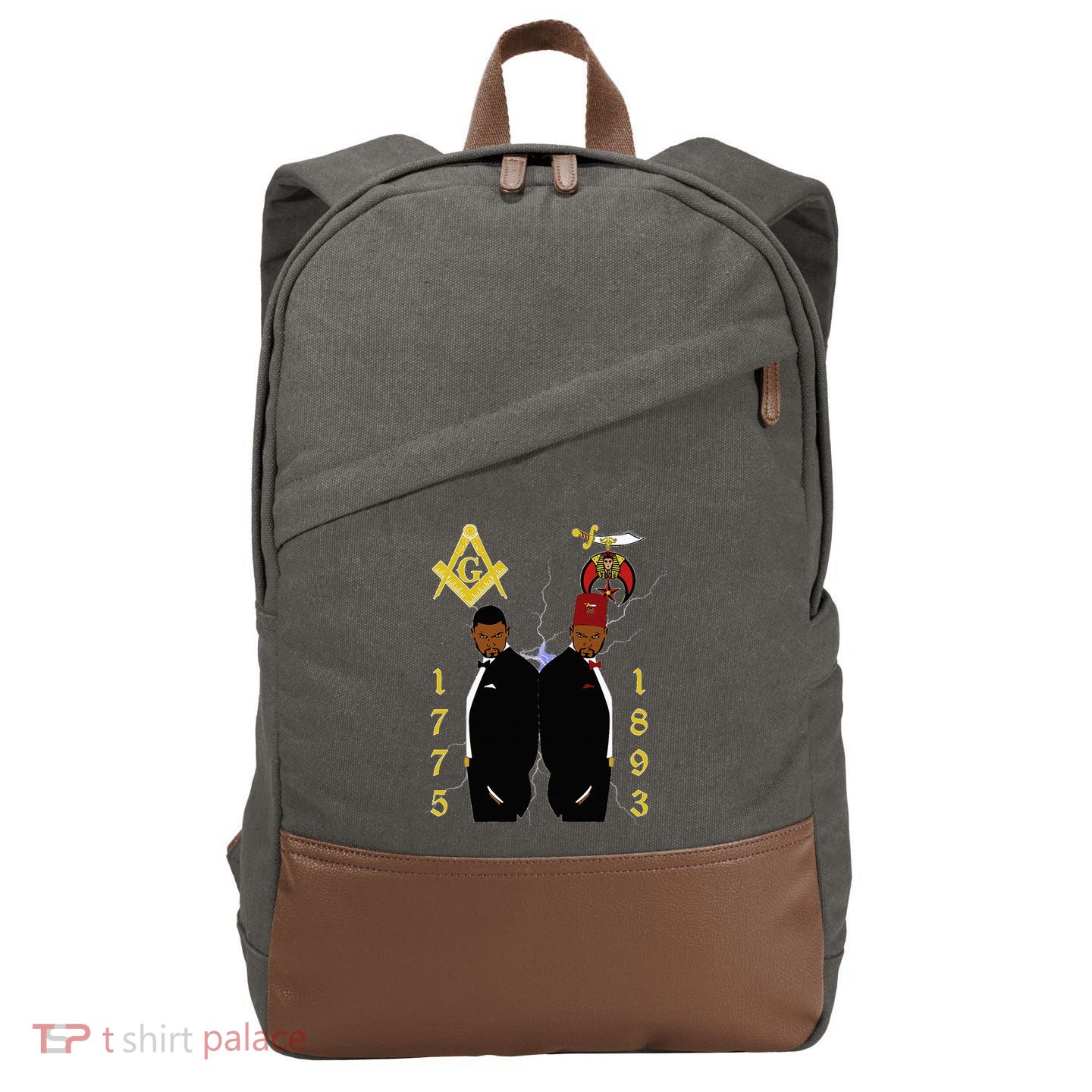 Shriners 1893 Masons 1775 Shrine Pha Mason Brothers Masonic Cotton Canvas Backpack