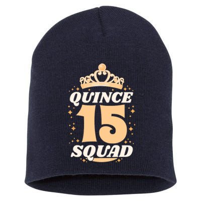 Sweet 15 Mexican Birthday Party Quinceanera Quince 15 Squad Short Acrylic Beanie