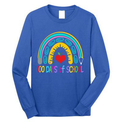 Student 100th Of School Teacher 100 Th Days Smarter Rainbow Cool Gift Long Sleeve Shirt