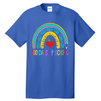 Student 100th Of School Teacher 100 Th Days Smarter Rainbow Cool Gift Tall T-Shirt