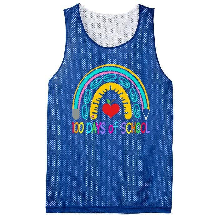 Student 100th Of School Teacher 100 Th Days Smarter Rainbow Cool Gift Mesh Reversible Basketball Jersey Tank