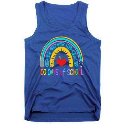 Student 100th Of School Teacher 100 Th Days Smarter Rainbow Cool Gift Tank Top