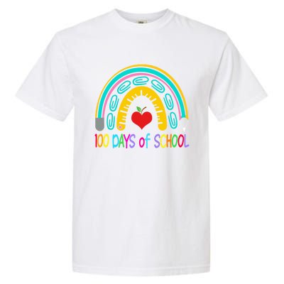 Student 100th Of School Teacher 100 Th Days Smarter Rainbow Cool Gift Garment-Dyed Heavyweight T-Shirt