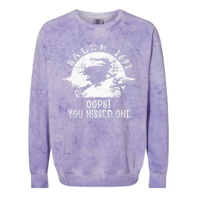 Salem 1692 Oops You Missed One Salem Witch Trials Halloween Colorblast Crewneck Sweatshirt