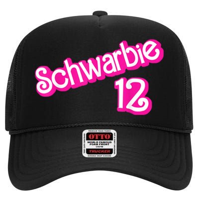 Schwarbie 12 Pink High Crown Mesh Back Trucker Hat