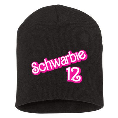 Schwarbie 12 Pink Short Acrylic Beanie