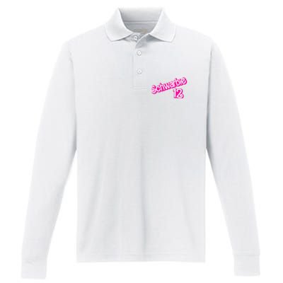 Schwarbie 12 Pink Performance Long Sleeve Polo