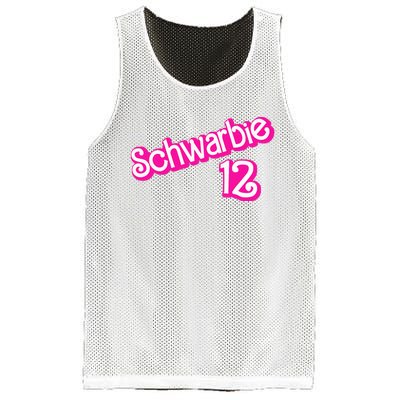 Schwarbie 12 Pink Mesh Reversible Basketball Jersey Tank