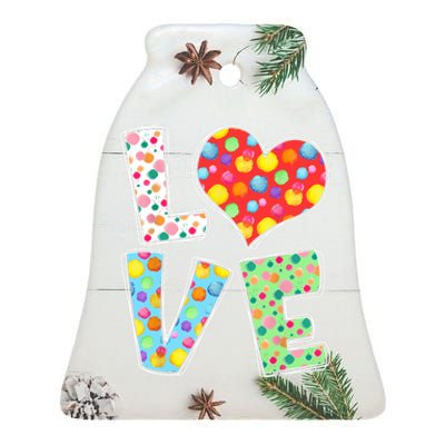 September 15th Polka Dot Love Heart International Dot Day Ceramic Bell Ornament