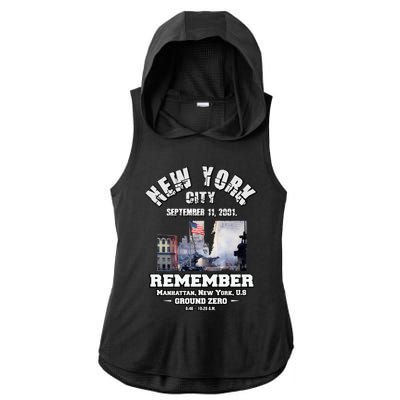 September 11 Remember TShirtSeptember 11 Remember Ladies PosiCharge Tri-Blend Wicking Draft Hoodie Tank