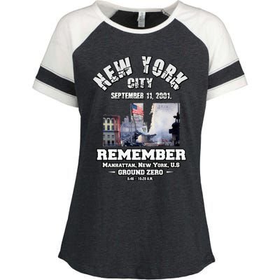 September 11 Remember TShirtSeptember 11 Remember Enza Ladies Jersey Colorblock Tee