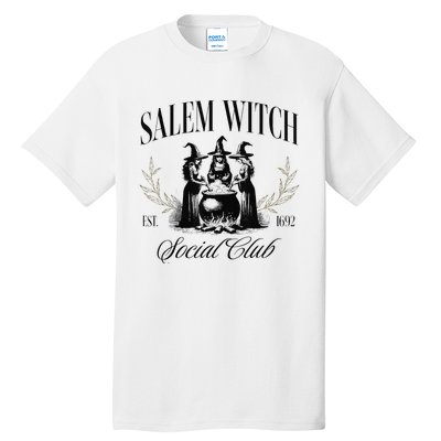 Salem 1692 Social Club Witch Halloween Witchy Women Tall T-Shirt