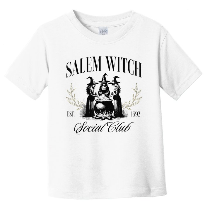 Salem 1692 Social Club Witch Halloween Witchy Women Toddler T-Shirt