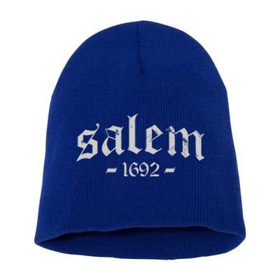 Salem 1692 Salem Witch Trials Retro Vintage Distressed Short Acrylic Beanie