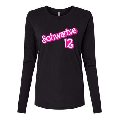 Schwarbie 12 Womens Cotton Relaxed Long Sleeve T-Shirt