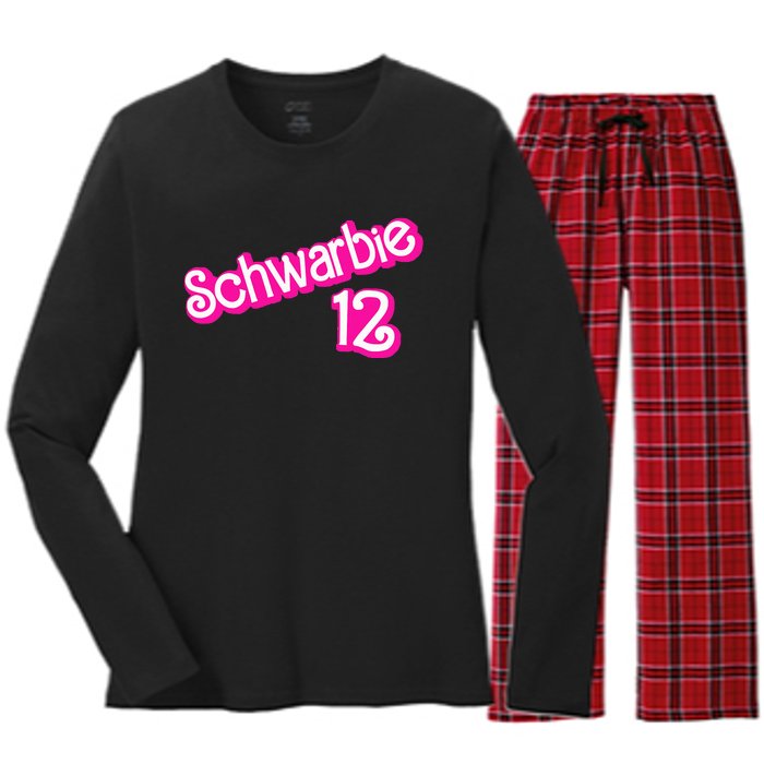 Schwarbie 12 Women's Long Sleeve Flannel Pajama Set 