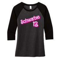 Schwarbie 12 Women's Tri-Blend 3/4-Sleeve Raglan Shirt