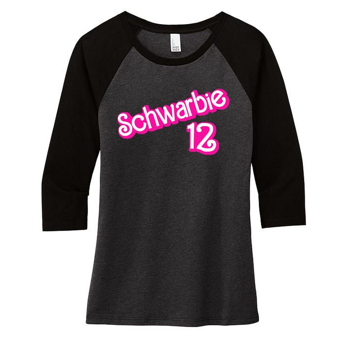 Schwarbie 12 Women's Tri-Blend 3/4-Sleeve Raglan Shirt