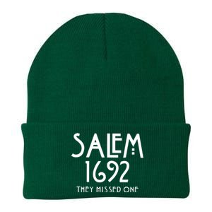 Salem 1692 They Missed One Funny Halloween Witch Knit Cap Winter Beanie