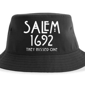 Salem 1692 They Missed One Funny Halloween Witch Sustainable Bucket Hat