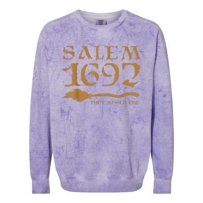 Salem 1692 They Missed One Halloween Colorblast Crewneck Sweatshirt