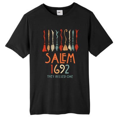 Salem 1692 They Missed One Salem Witchs Broom Halloween Gift Tall Fusion ChromaSoft Performance T-Shirt