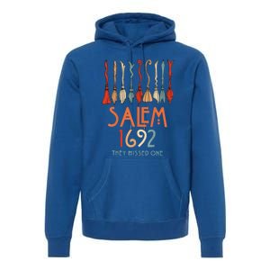 Salem 1692 They Missed One Salem Witchs Broom Halloween Gift Premium Hoodie