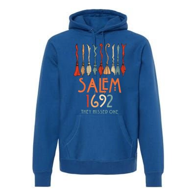 Salem 1692 They Missed One Salem Witchs Broom Halloween Gift Premium Hoodie