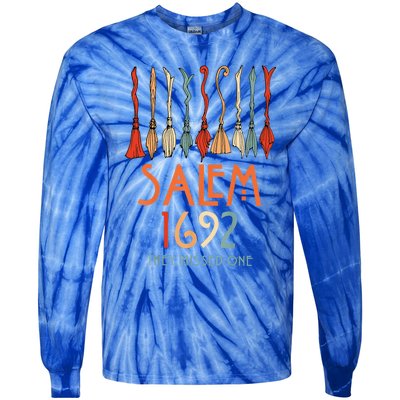 Salem 1692 They Missed One Salem Witchs Broom Halloween Gift Tie-Dye Long Sleeve Shirt